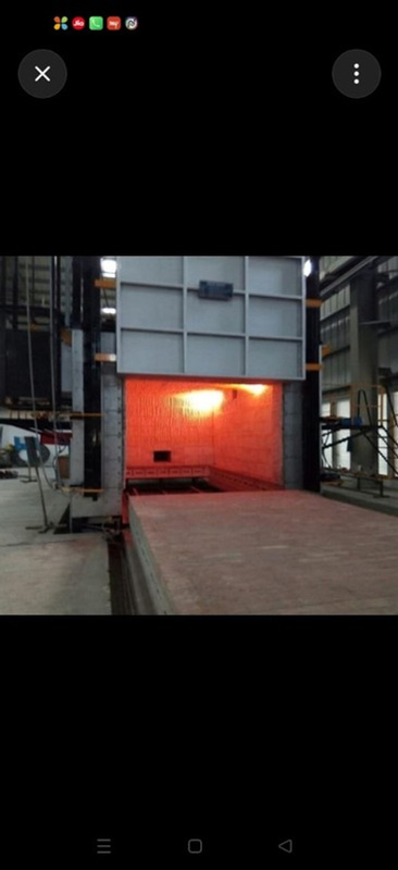 Heavy fabricated casing for industrial forging furnace
